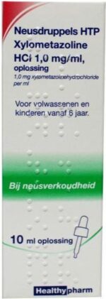 Healthypharm Neusdruppels 1mg/ml Xylometazoline - 2 x 10 ml