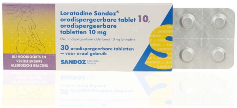 Sandoz Loratadine 10mg Orotaat 30 tabletten